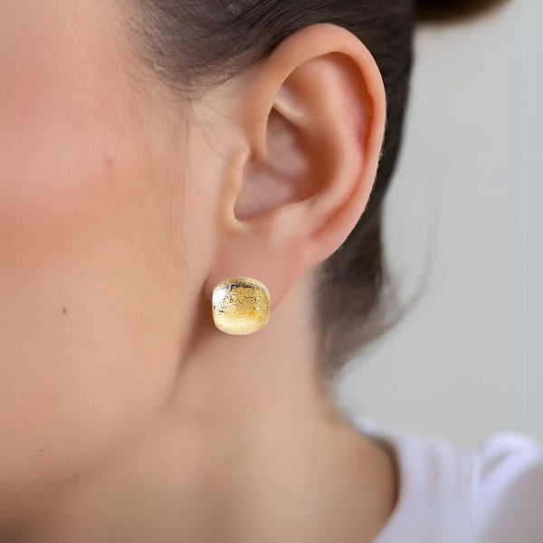 Textured Gold Huggie Earrings