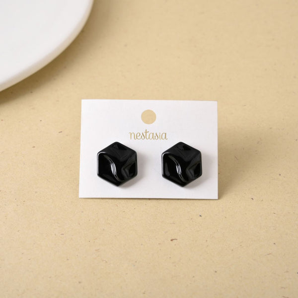 Textured Hexagon Studs