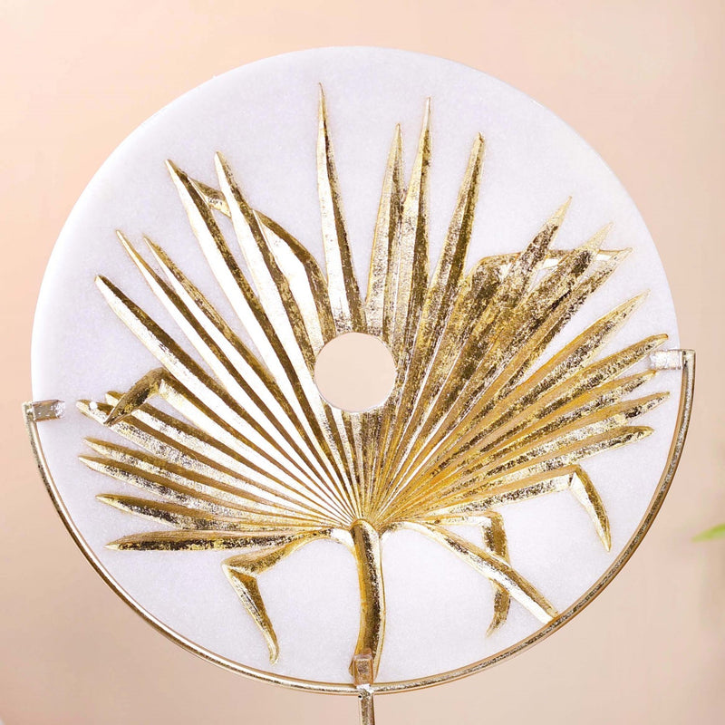 Palm Leaf Resin Disc Luxe Table Decor