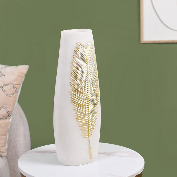 Sago Palm Leaf Imprint Floor Vase