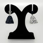 Textured Symmetry Black And Silver Earrings