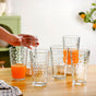 Textured Tall Tumbler Glass  Set Of 6 450ml
