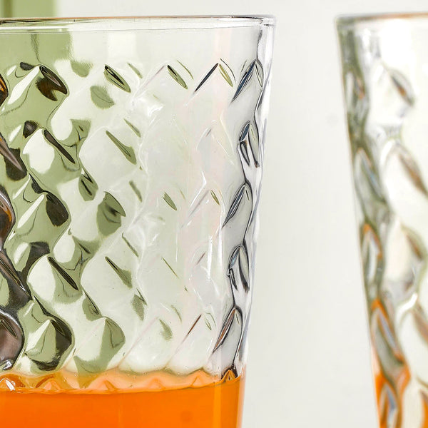 Textured Tall Tumbler Glass  Set Of 6 450ml