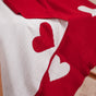 MERRY Heart Double Sided Knitted Throw Blanket - Red, Cream