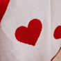 MERRY Heart Double Sided Knitted Throw Blanket - Red, Cream