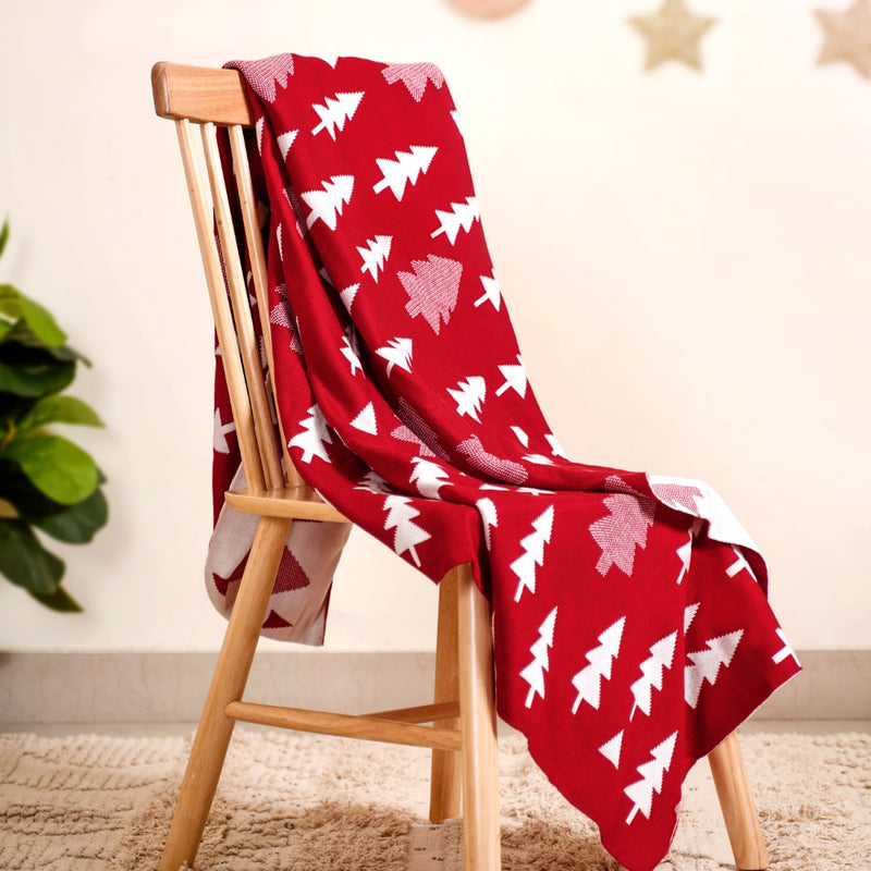 Reversible Christmas Tree Sofa Throw Blanket