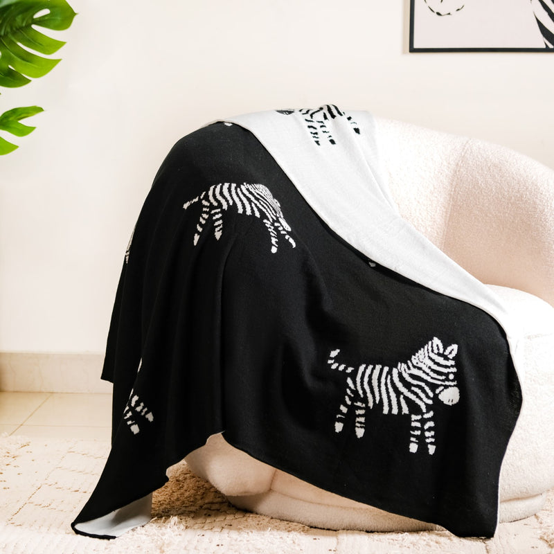 Zebra Reversible Throw Blanket