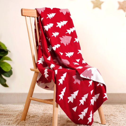 Reversible Christmas Tree Sofa Throw Blanket