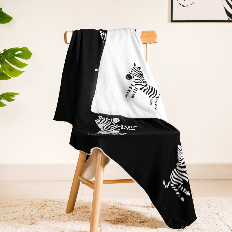 Zebra Reversible Throw Blanket