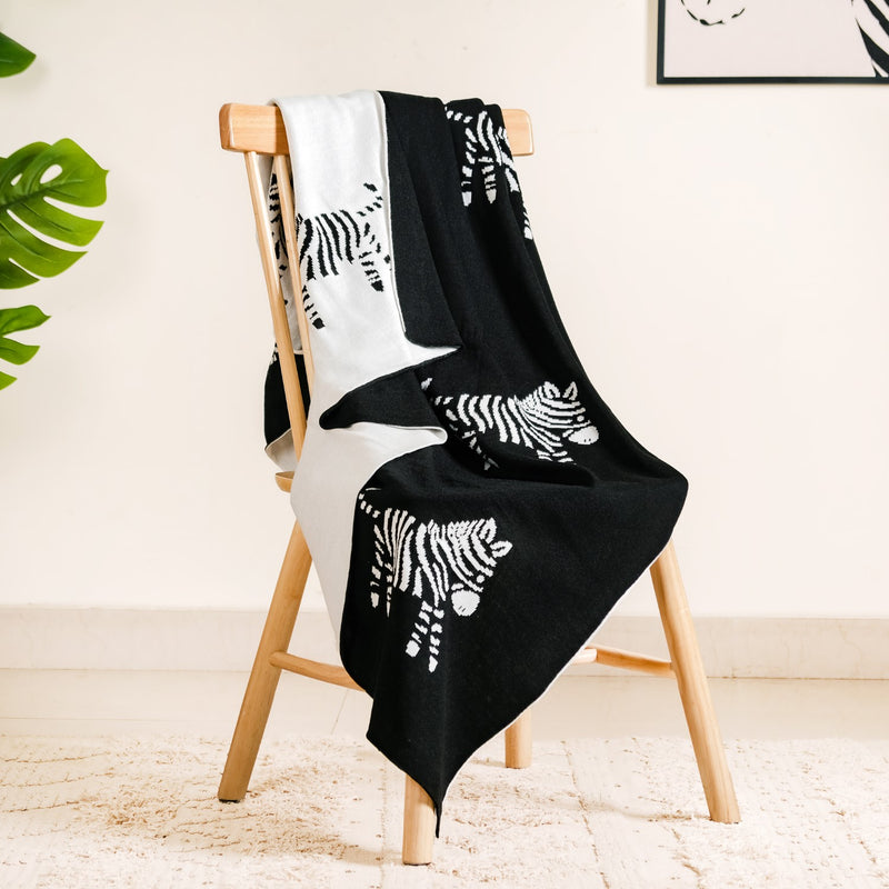 Zebra Reversible Throw Blanket