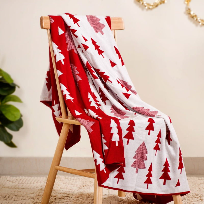 Reversible Christmas Tree Sofa Throw Blanket