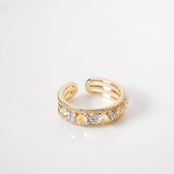 Gold Stone Studded Thumb Ring