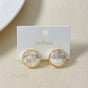 Gold And White Round Studs