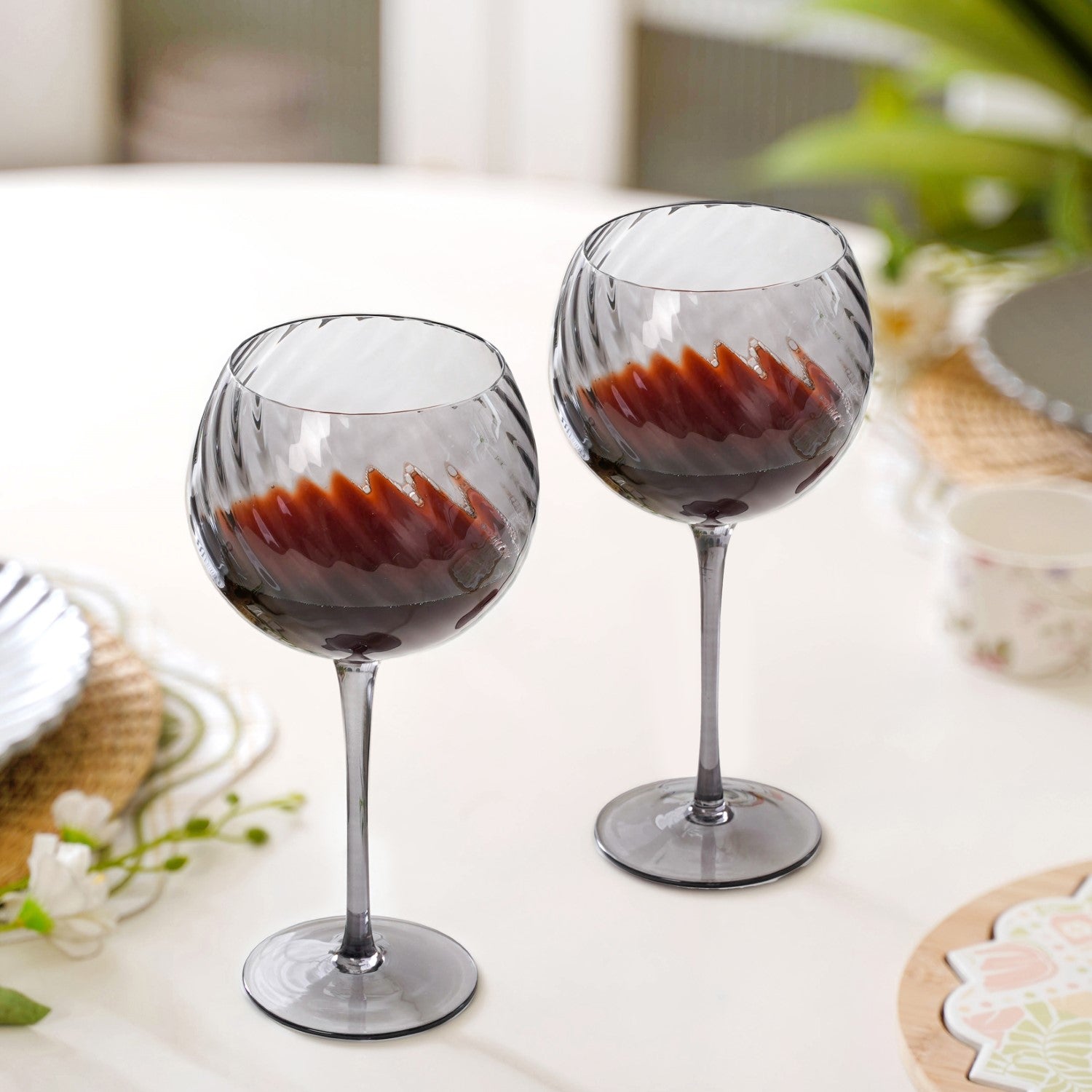 Tinted Balloon Wine Glass Goblet Set Of 2 580ml