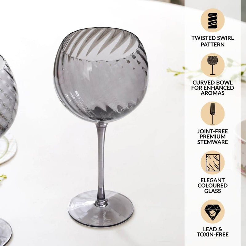 Tinted Balloon Wine Glass Goblet Set Of 2 580ml