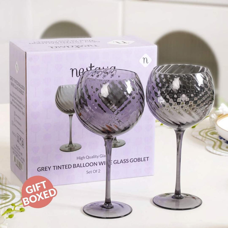 Tinted Balloon Wine Glass Goblet Set Of 2 580ml