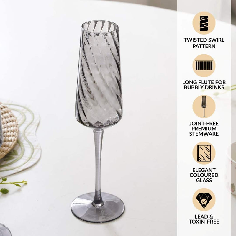Tinted Champagne Glass Set Of 2 240ml