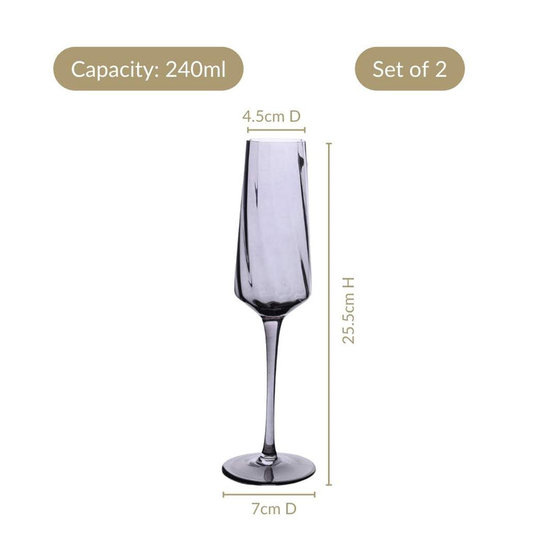 Tinted Champagne Glass Set Of 2 240ml