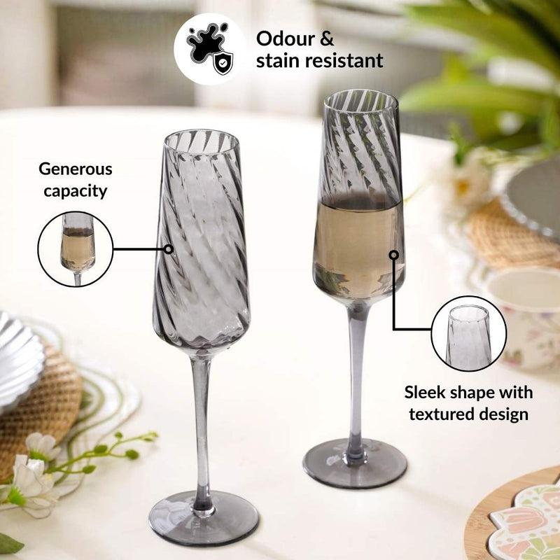 Tinted Champagne Glass Set Of 2 240ml