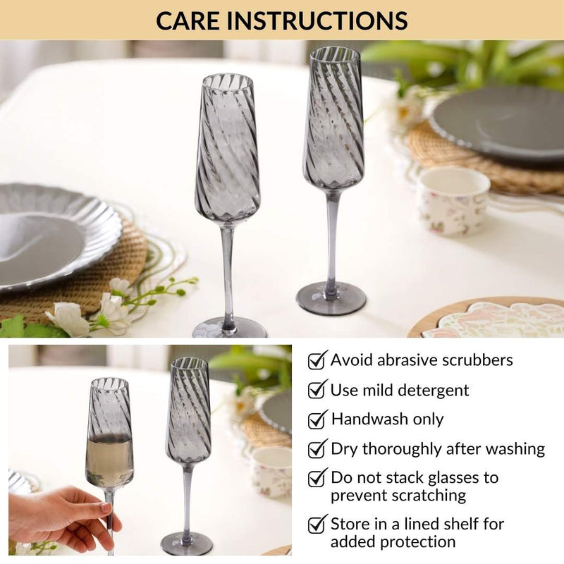 Tinted Champagne Glass Set Of 2 240ml