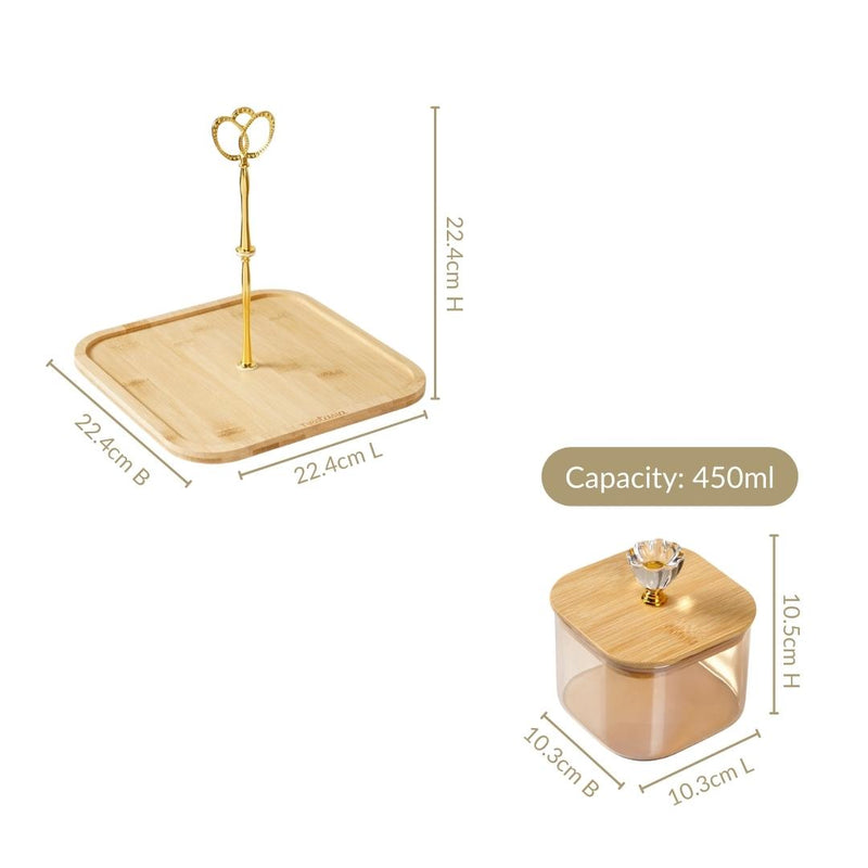 Tinted Jars Set Of 5 With Floral Knobs 450ml