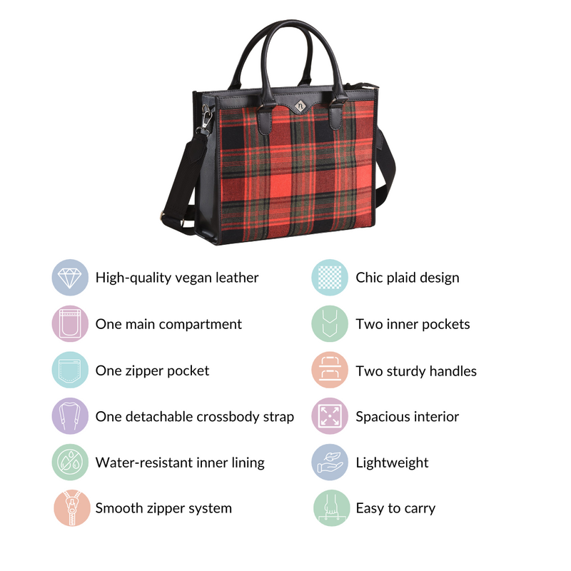 Plaid Checkered Handbag With Sling