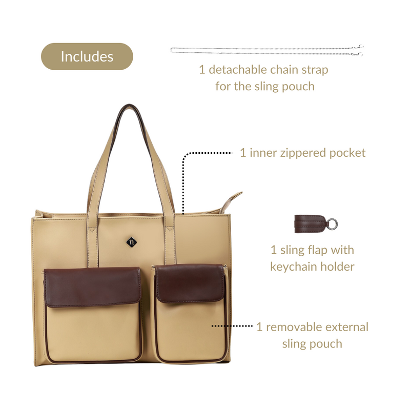 Trendy Tote Bag For Women Beige