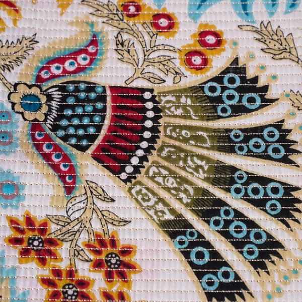 Ethnic Bloom Quilted Cotton Bedcover 250x230cm