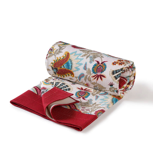 Traditional Bloom Quilted Cotton Bedcover 253x238cm