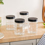 Clear Glass Storage Jars With Airtight Lid Set Of 4 1350ml