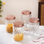 Set Of 4 Honeycomb Design Airtight Jar 1500ml