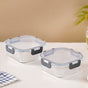 Set Of 2 Microwave Safe Glass Storage Food Containers 800ml