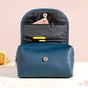 Roll Top Flap Travel Makeup Pouch Navy Blue