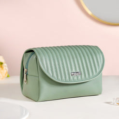 Multicompartment Travel Makeup Pouch Mint Green