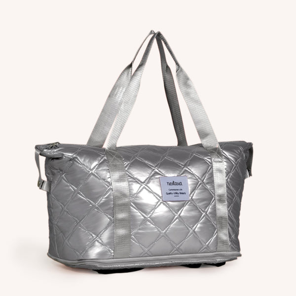 Movo Expandable Travel Bag With Removable Wheels Silver