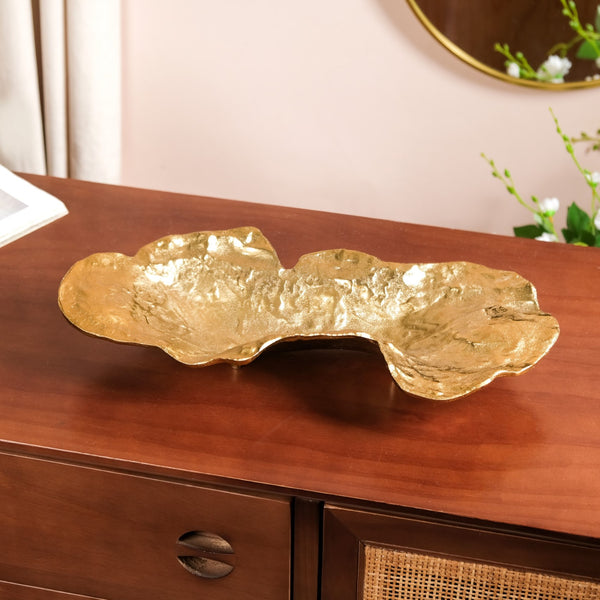 Opulent Abstract Decorative Tray Gold
