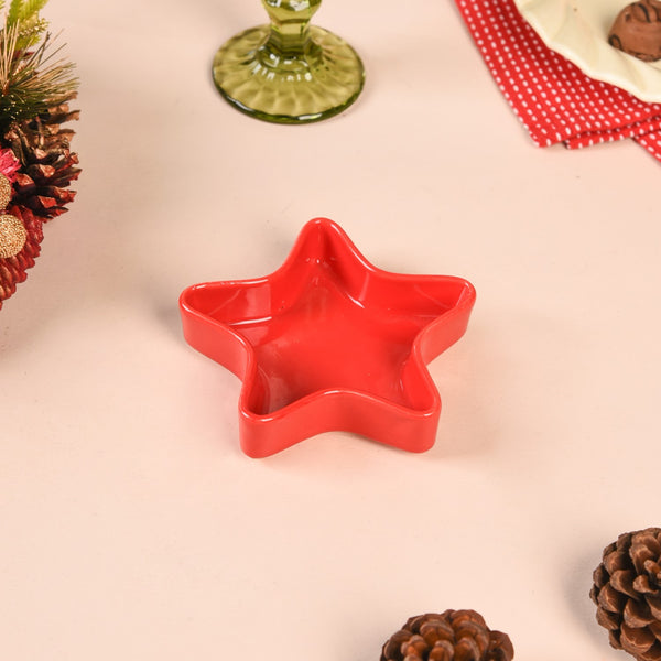 Stars And Tree Snack Bowl Set Of 3 With Wooden Serving Tray