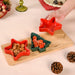 Stars And Tree Snack Bowl Set Of 3 With Wooden Serving Tray