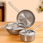 Triply Hammered Cookware Set With Frying Pan Kadai And Saucepan With Lid Set Of 3
