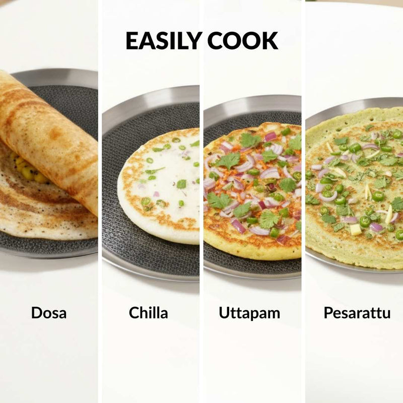 Non Stick Triply Induction Safe Honeycomb Dosa Tawa 32cm