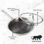 Non Stick Triply Induction Safe Honeycomb Frypan With Lid 2000ml