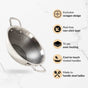Honeycomb Flame And Induction Safe Triply Non Stick Kadai With Lid 3000ml