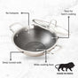 Honeycomb Flame And Induction Safe Triply Non Stick Kadai With Lid 3000ml