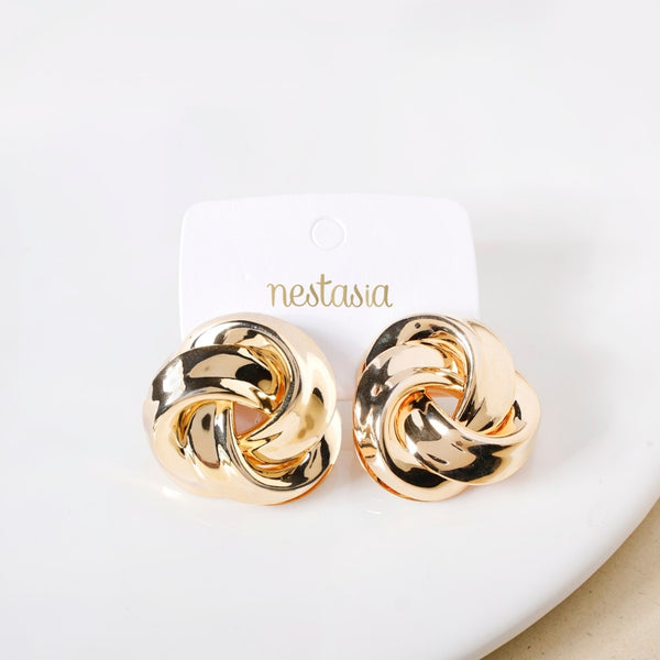 Triquetra Trinity Knot Gold Earrings