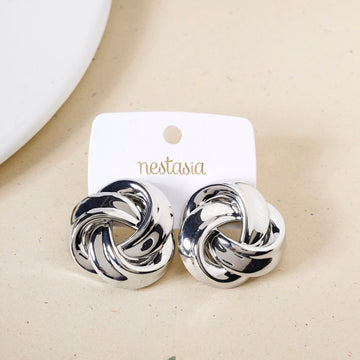 Triquetra Trinity Knot Silver Earrings