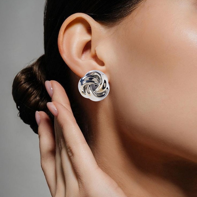 Triquetra Trinity Knot Silver Earrings