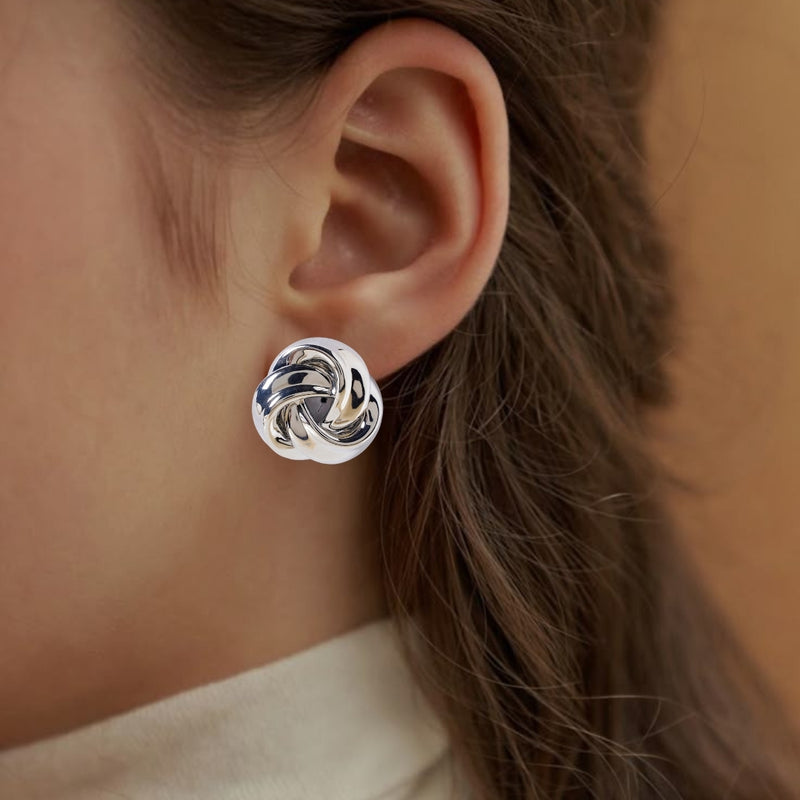 Triquetra Trinity Knot Silver Earrings