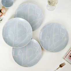 Tropica Baby Blue Printed Ceramic Dinner Plate Set Of 4 10 Inch