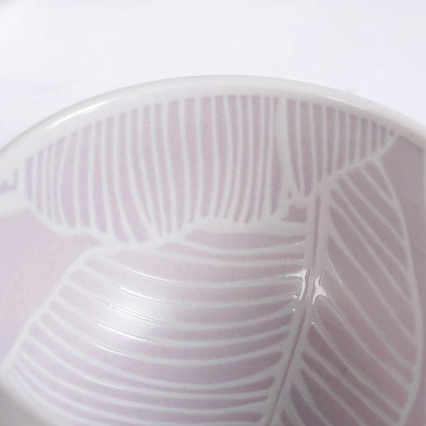 Tropica Light Mauve Banana Foliage Ceramic Bowl Set Of 4 325ml