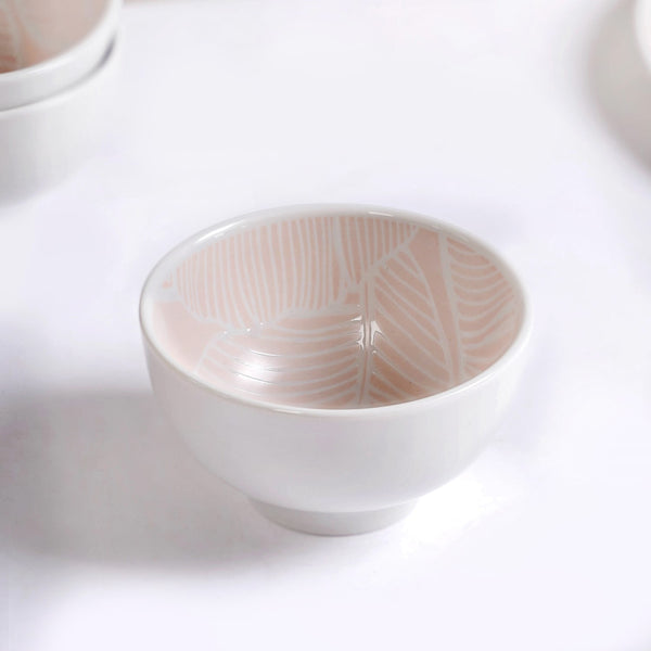 Tropica Pastel Pink Ceramic Snack Bowl Set Of 4 325ml